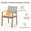 Ensemble de 4 chaises de patio en bois avec coussins Andersonville