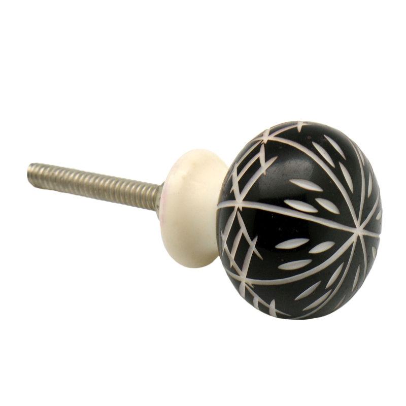 Nicola Spring - Resin Cabinet Knobs, Black