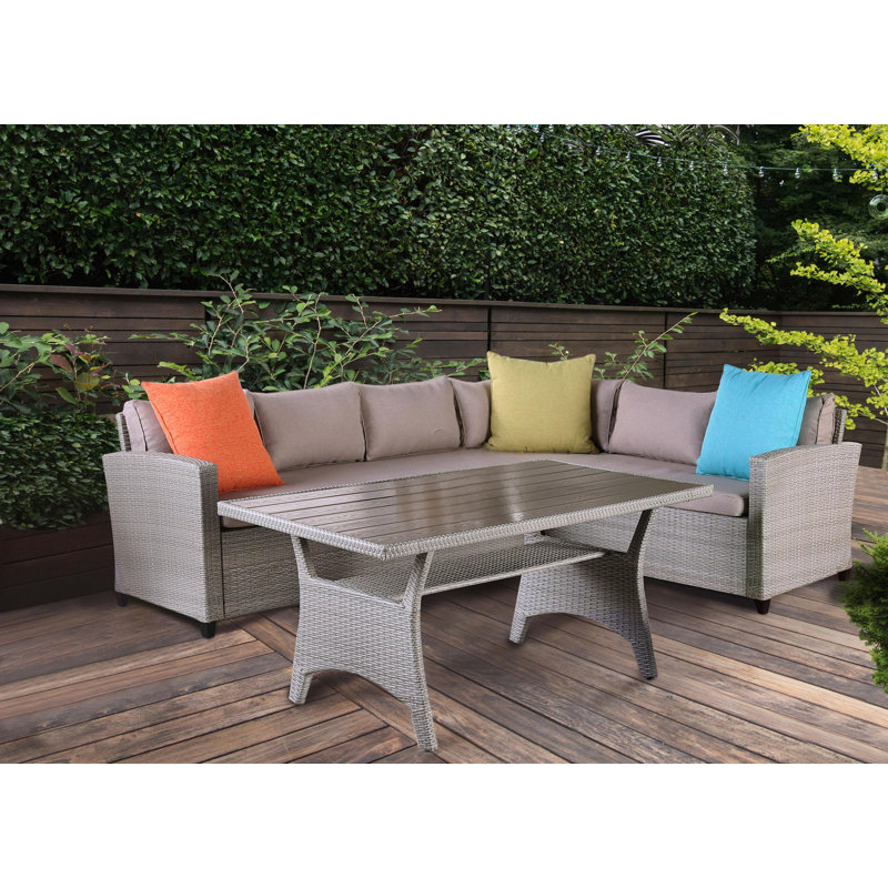 3 Pc. Patio Dining Set,gray