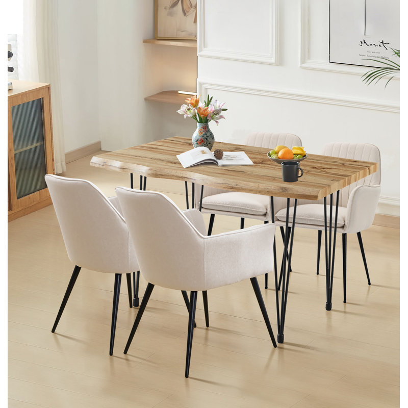 Mose 4 - Person Dining Set, Beige, 76” H x 120” L x 80” W