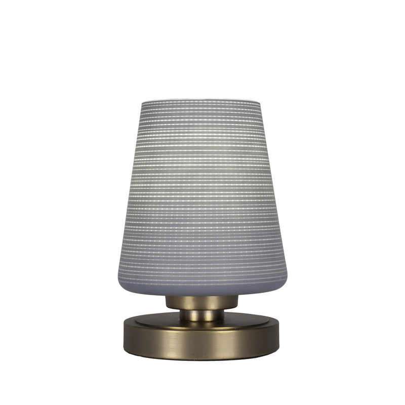 Aneka Accent Lamp Shown In New Age Brass Finish With 6" Gray Glass, Gray