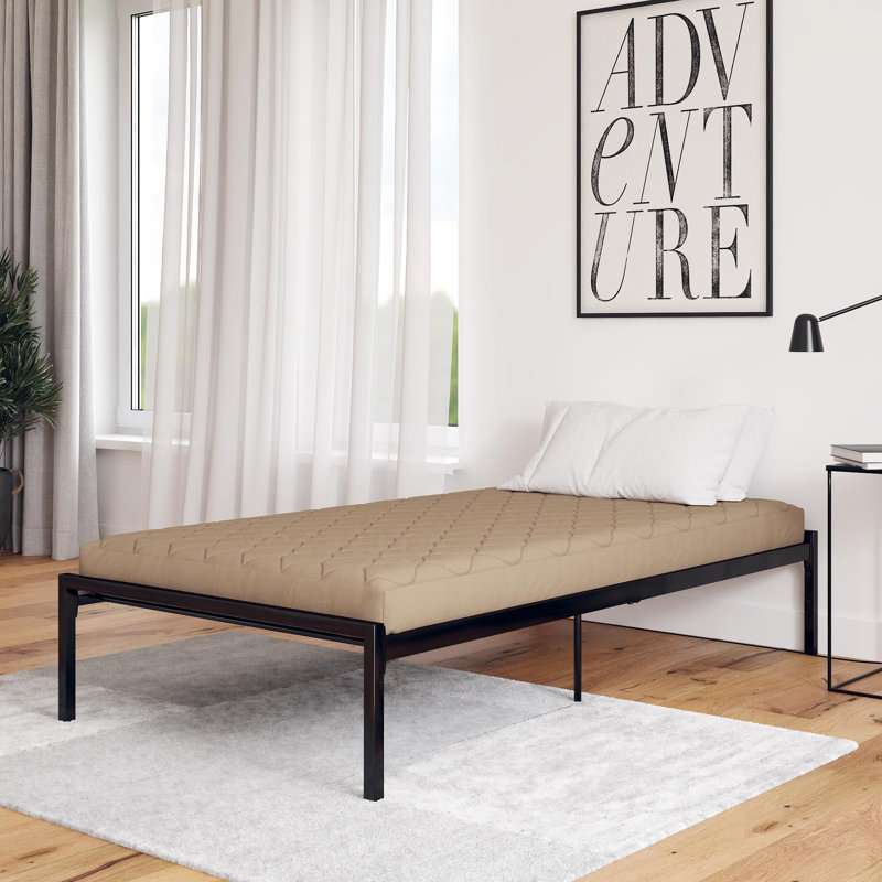 Matelas de lit matelassé en polyester 6 po Fernandes, Simple, Brun clair