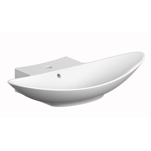 Lavabo de salle de bain mural en céramique avec trop-plein 20 po Zefiro