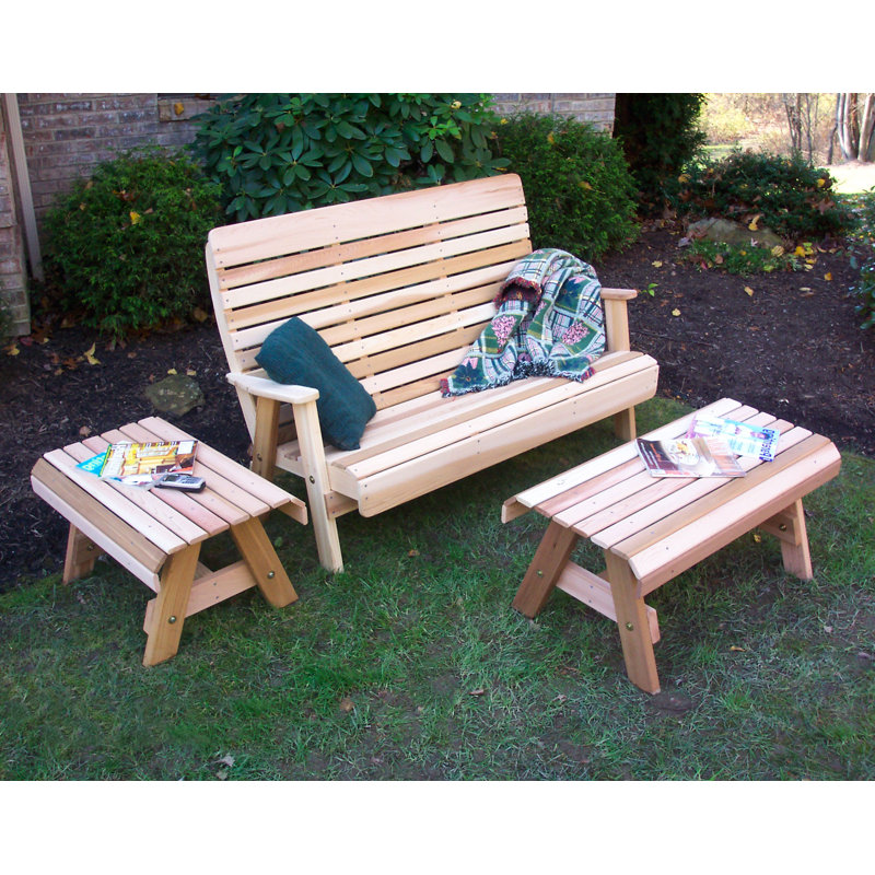 Ensemble de conversation 3 pièces Cedar Benches, Aucune finition