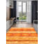 Tapis unique en laine noué à la main nouvel âge Shalimar orange de 5 pi 10 po x 11 pi 10 po