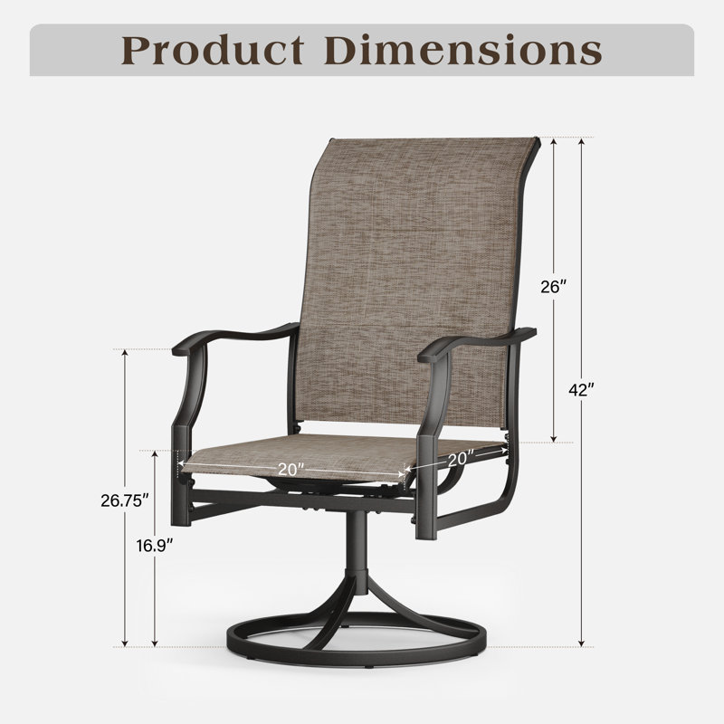 8 chaises de patio pivotantes 8 pièces