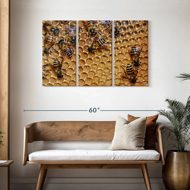 Brampt Honeycomb Bees, 28" H x 45" W