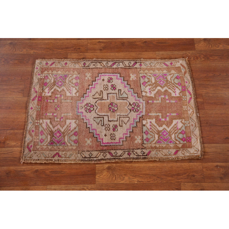 Tapis décoratif géométrique en laine Anatolian