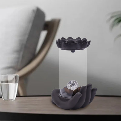 Ceramic Led Light Incense Burner Buddha's Hand Reverse-Flow Zen Sandalwood Ornaments Home Decor