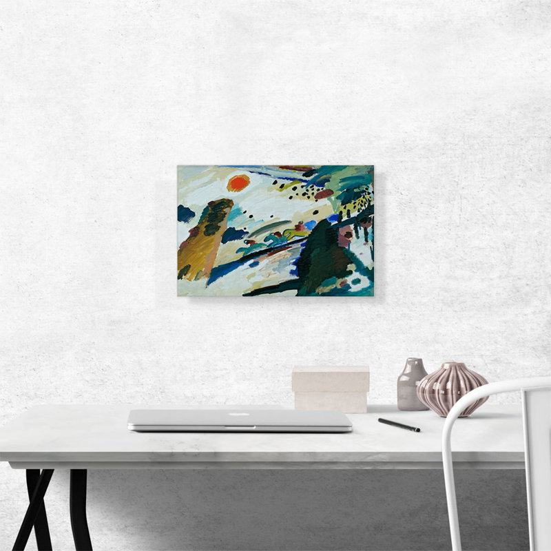 "Paysage romantique" par Wassily Kandinsky, reproduction d'art sur toile tendue, H 12 po x l 18 po x P 0,75 po
