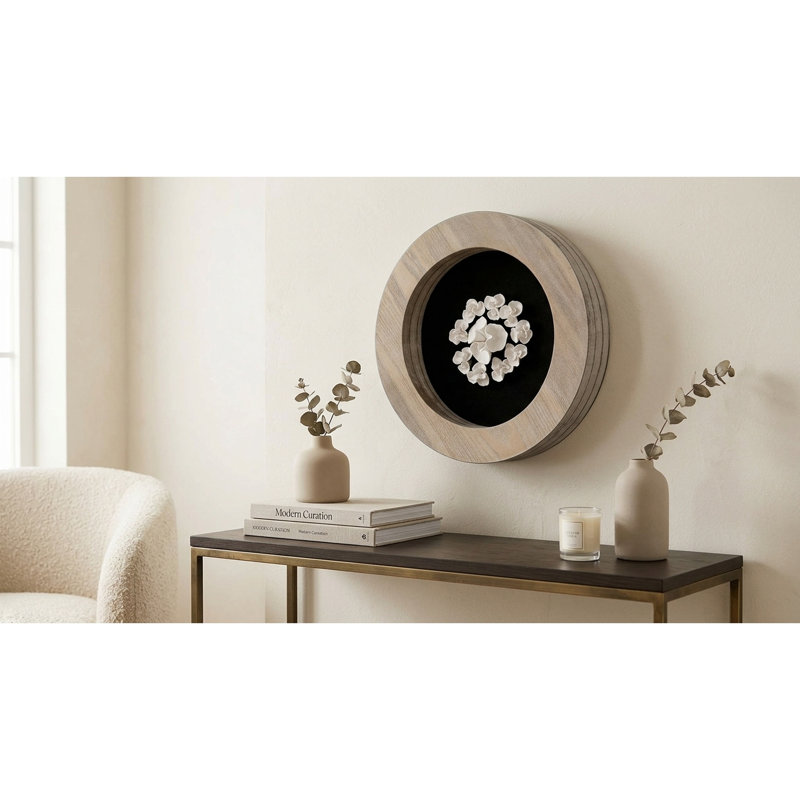 Handmade Farmhouse Plants & Flowers Wall Decor on Ceramic