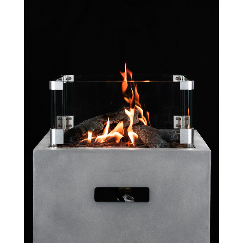 Rectangle Polyresin Propane Smokeless Outdoor Fireplace