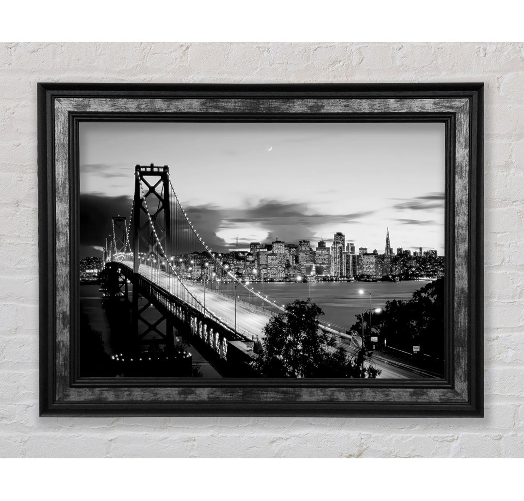 New York City von der Brooklyn Bridge B N W - Einzelne Bilderrahmen Kunstdrucke