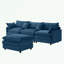 Canapé modulaire en L en chenille avec repose-pieds-690368405