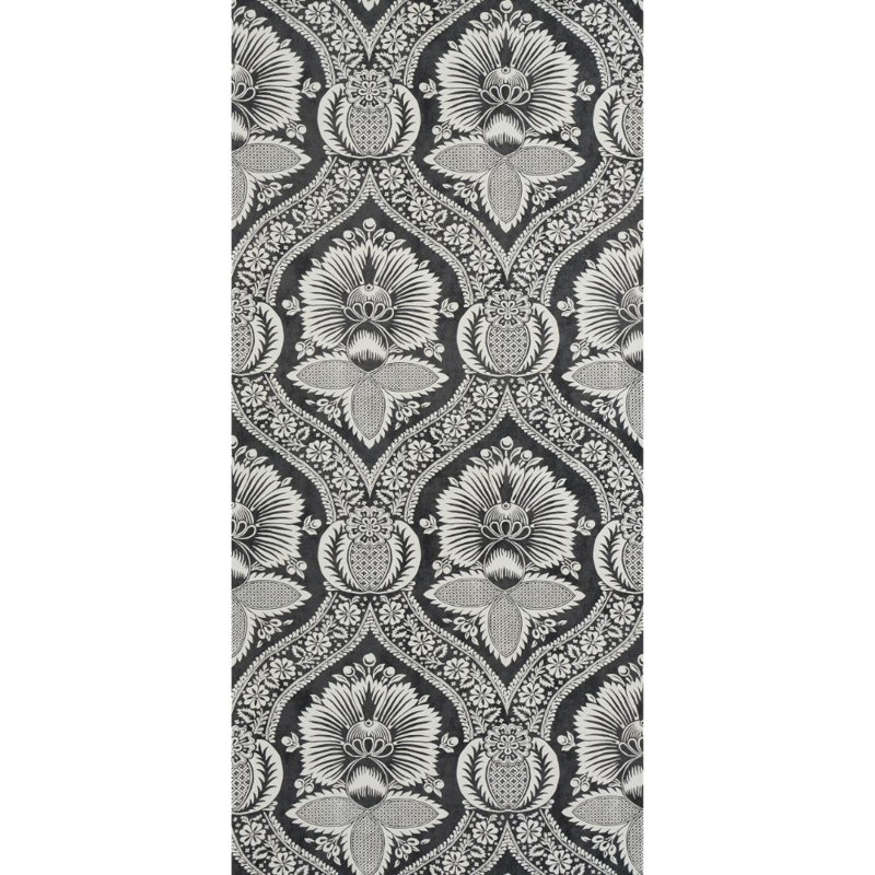 Villandry Damask Print Wallpaper, Black