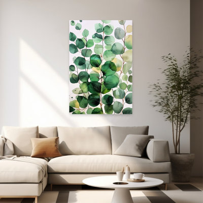 Doux feuilles d'eucalyptus vert délicat, plante organique délicate, art mural
