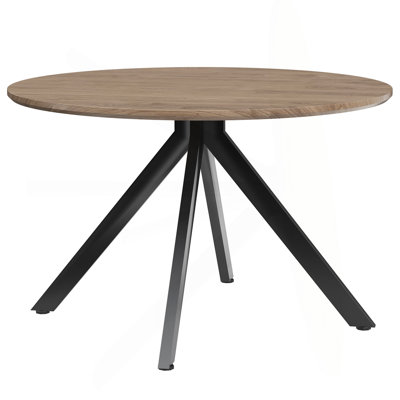 Solid Wood Round Dining Kitchen Table for 4-6 People with Intersecting X-Pedestal Base, Durable and Stylish
