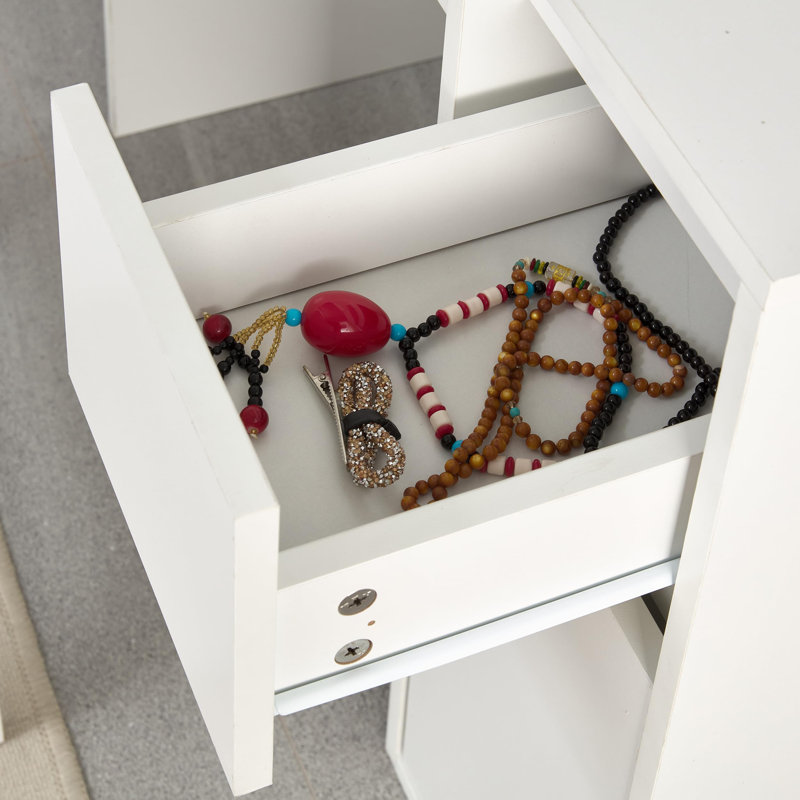 Claverton Dressing Table with Mirror, White