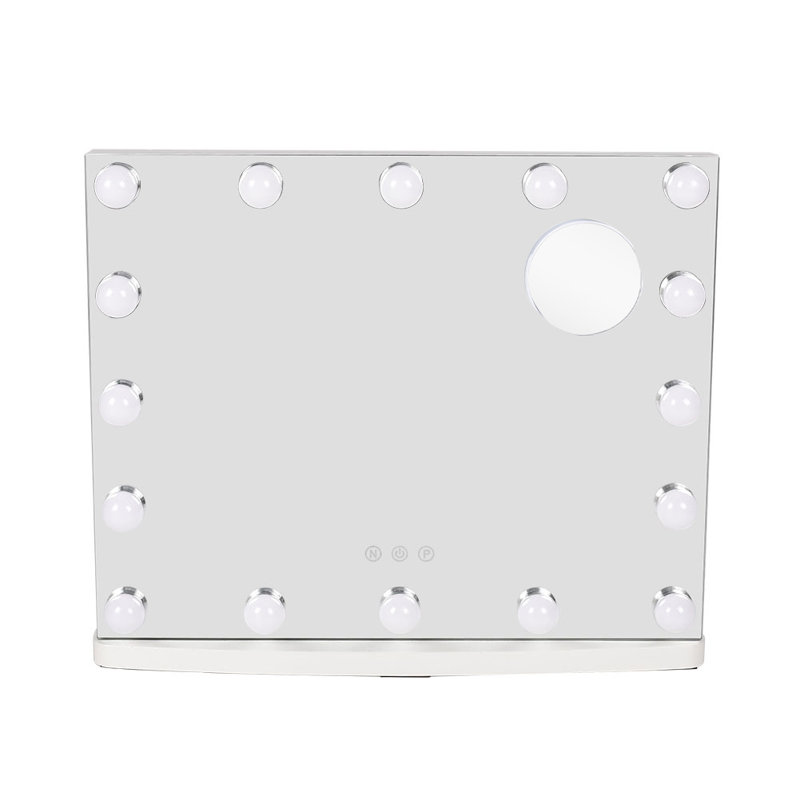 16 light LED Hollywood Mirror Square Frame Dressing Mirror, White