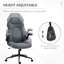 Chaise d'ordinateur gris foncé, fonction inclinable et réglable pour plus de confort à dossier haut en gris, sur mesure