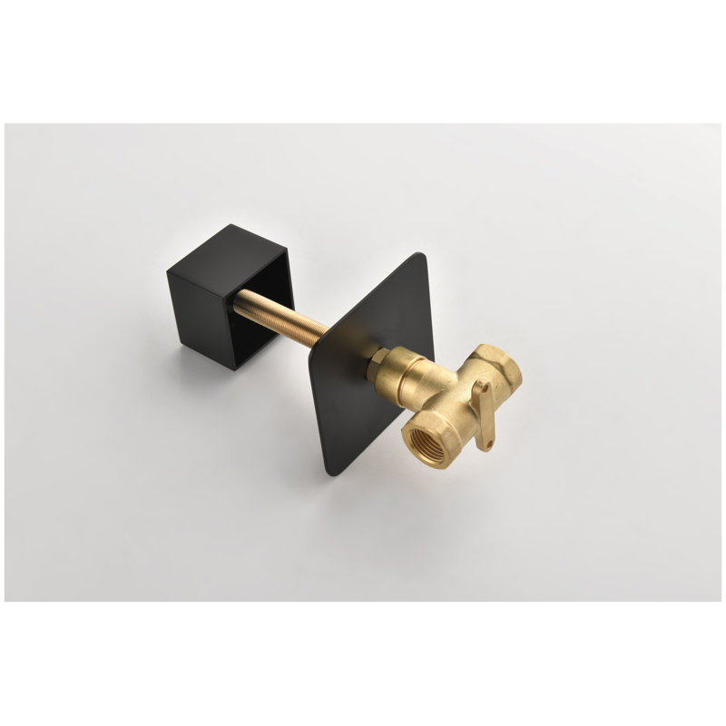 Valve de contrôle de volume 3/4 po en laiton coulé noir mat avec poignée réglable pour systèmes de douche principale