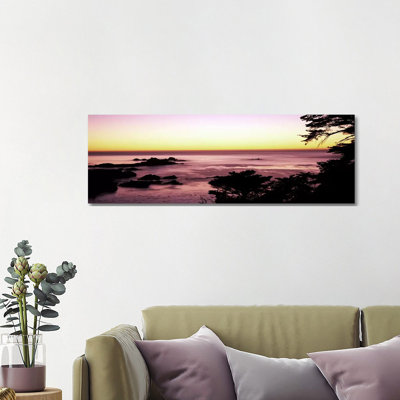 Sea at Sunset, Point Lobos State Reserve, Carmel, Monterey County, California, USA #2 1 Piece Wrapped Canvas Panoramic Wall Art