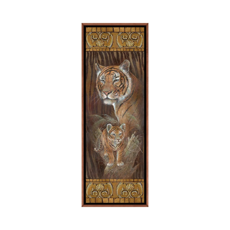 «Love and Protection» par Ruane Manning - reproduction d'art, H 36 po x l 12 po x P 1,5 po, Toile avec cadre brun