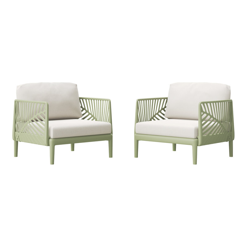 Patio Deep Seating Club Chair With Cushions (Set Of 2)