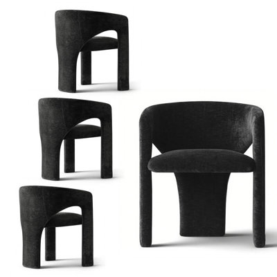 Modern Upholstered Barrel Dining Chair (Set Of 4)