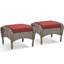 Repose-pieds d'extérieur en osier avec coussin Gaetanino-314006377-314006375