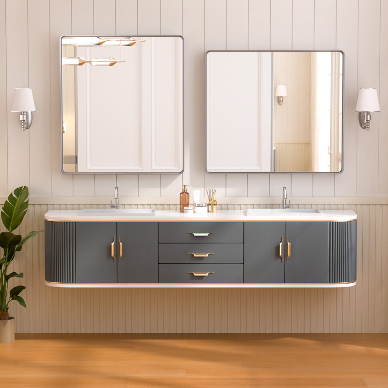Miroir d'appoint Tyro, Argent, 36 po x 32 po, Rectangulaire