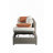 Fabric & All-Weather Wicker Patio Sofa & Ottoman With 2 Toss Pillows