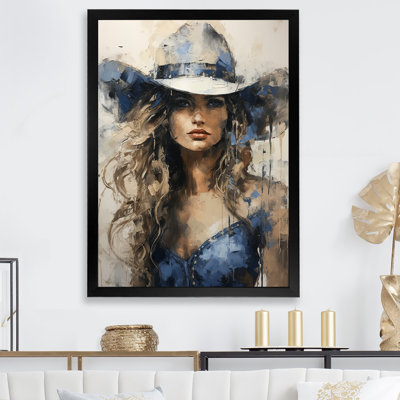 Minimalisme, cow-boy bleu, peinture sur toile