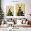 Cerf Brampt en robe bleue-108386024