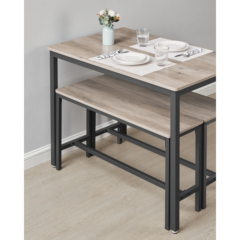Franko 4 - Person Dining Set, Heather Greige/Black