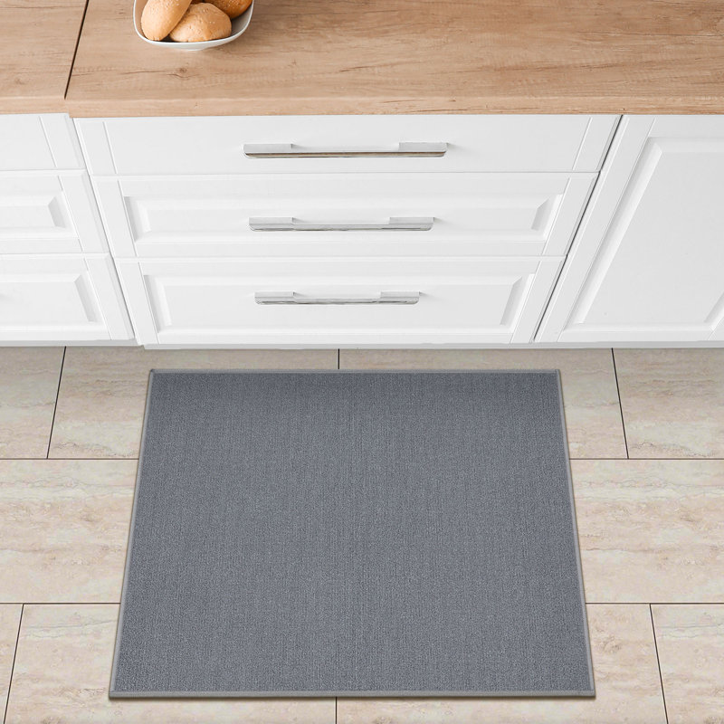Ottohome Gray Entryway Mat, Rectangle 2'3" x 3', Gray
