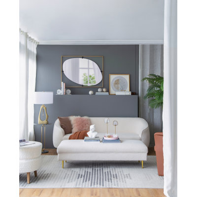 Mirror With Gold Metal Frame Contemporary Design Wall Decor