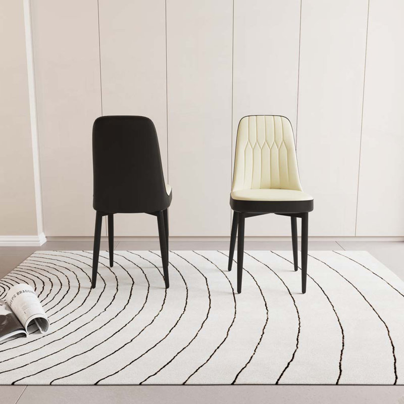 Chaises de salle à manger en similicuir, Beige/noir