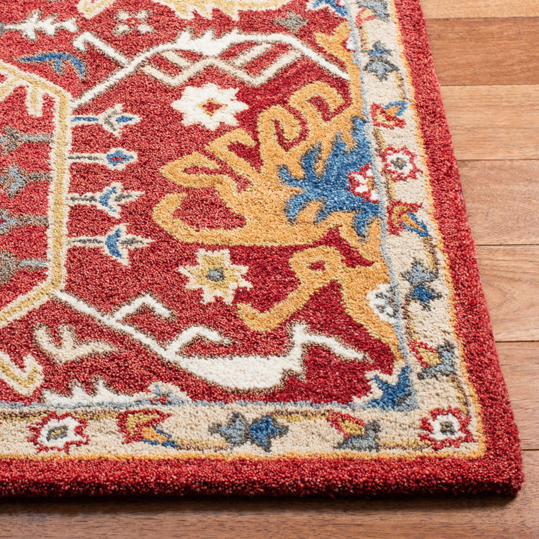 Birch Lane™ Goddard Handmade Wool Red/Yellow Rug & Reviews | Wayfair