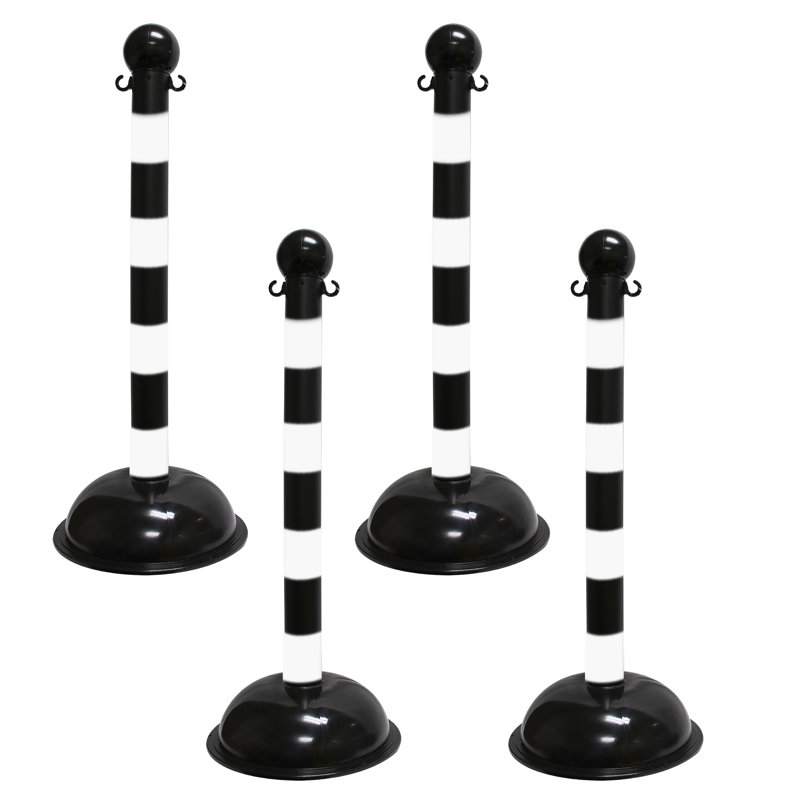 Poteau Mr. Stripes, Noir / blanc