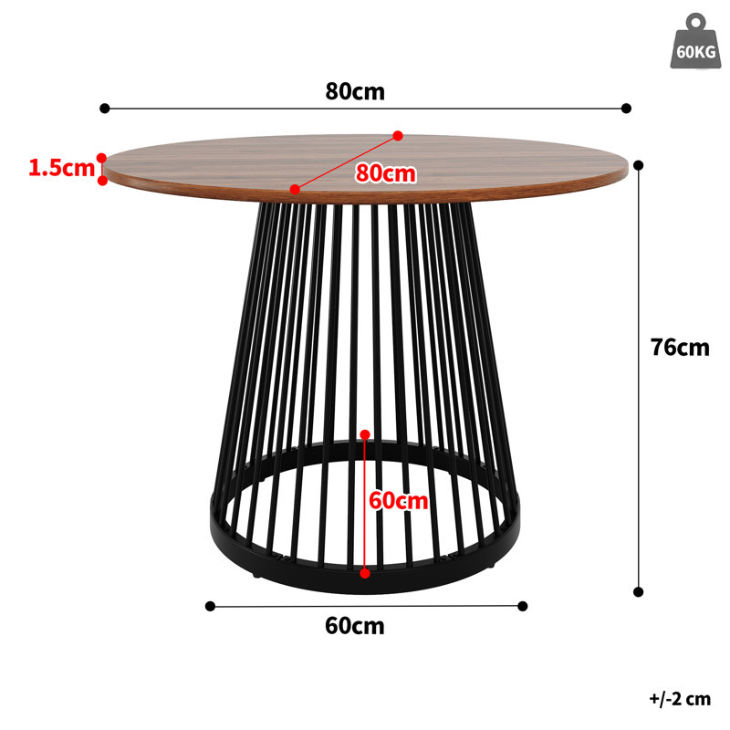 Round Metal Base Dining Table