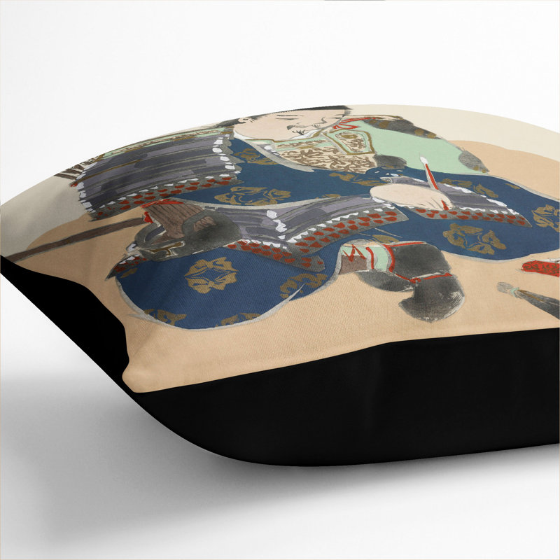 Samurai Vol.3 Scatter Cushion, 40cm H x 40cm W x 15cm D, Black