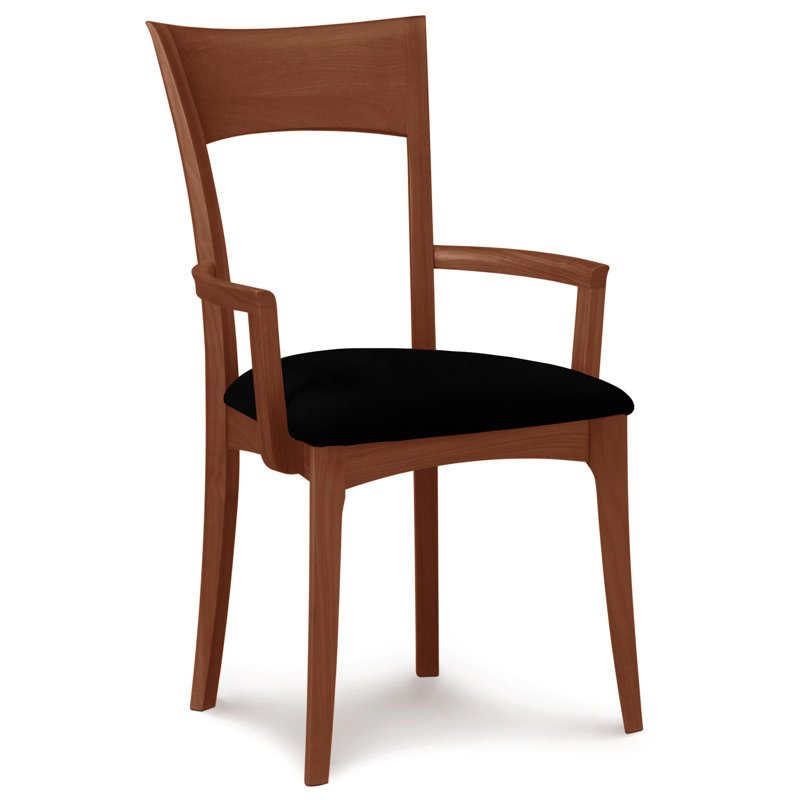Ingrid 19.25'' H Upholstered Cherry Armchair, Windsor Cherry, Natural Walnut