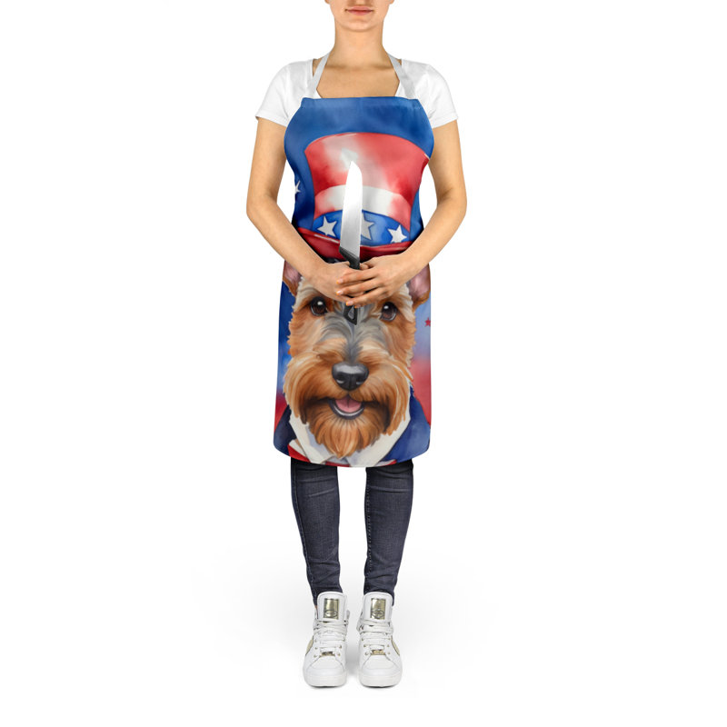 Patriotic American Apron, Light Brown Welsh Terrier