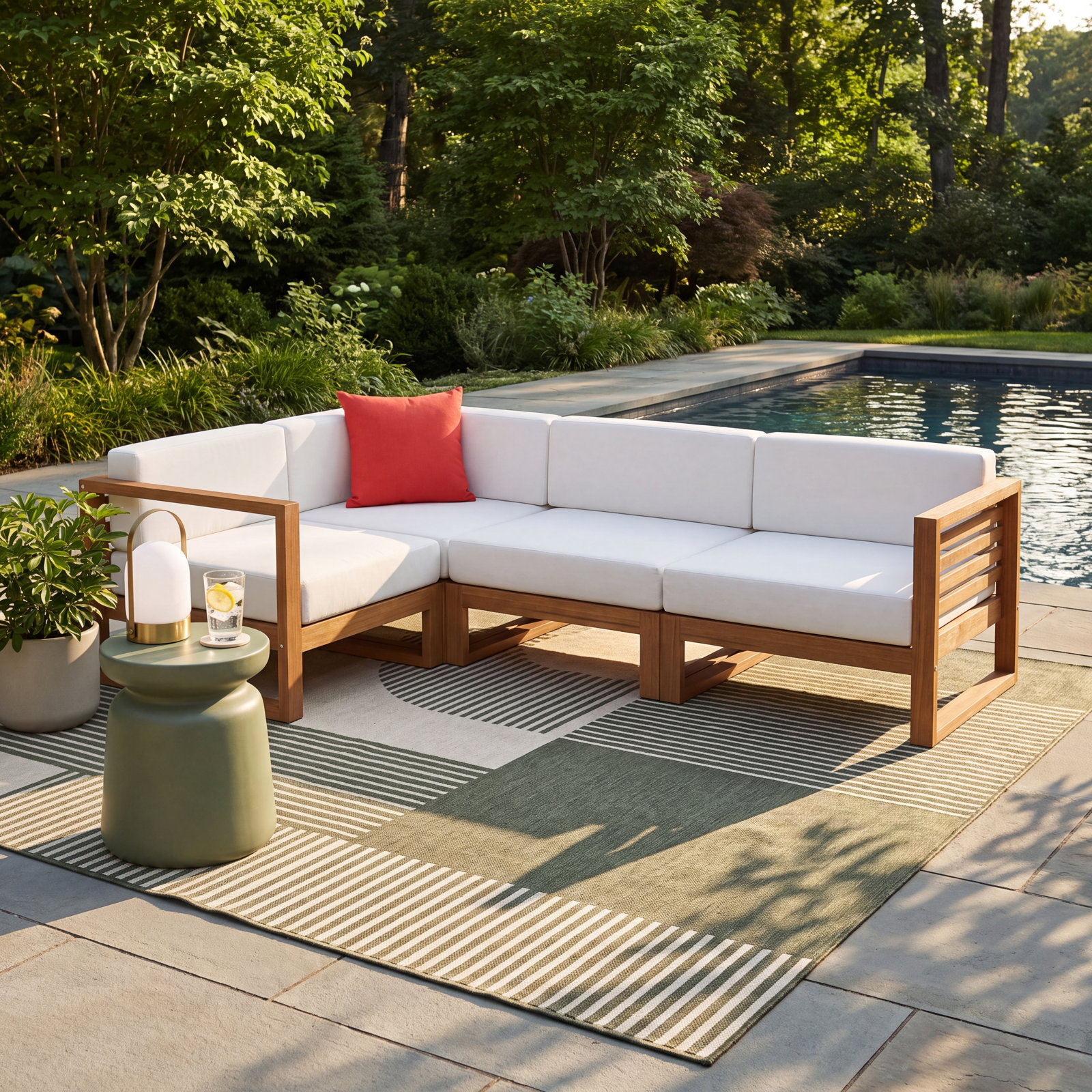 Upland 102" Teak Patio Sectional