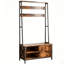 Arbre d'entrée de style industriel avec banc, 6 crochets et armoire de rangement pour chaussures