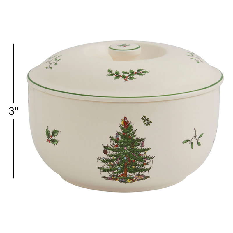 Spode Christmas Tree 1 Quart Round Casserole Dish with Lid