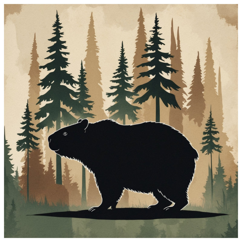 Capybara Silhouette Forest Comforter, Twin Extra Long