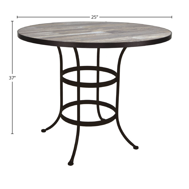 Outdoor Round Counter Table, 42" W x 42" L x 38.5" H, Summit Gray, Carbon Black