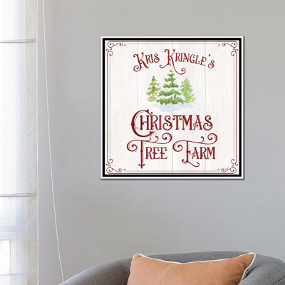 «Vintage Christmas Signs VI-Tree Farm» par Tara Reed, reproduction d'art textuel